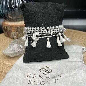 Kendra Scott Layered White Beaded Bracelet Set